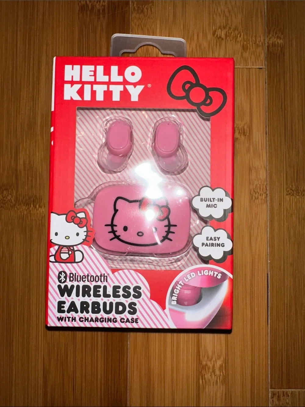 Hello Kitty Pink Wireless Bluetooth Earbuds with Character Charging Case